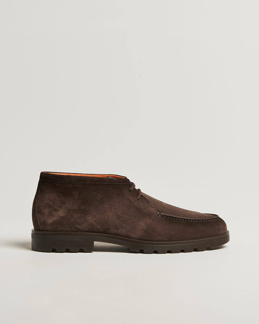 Herre | Støvler | Santoni | Winter Chukka Boots Dark Brown Suede