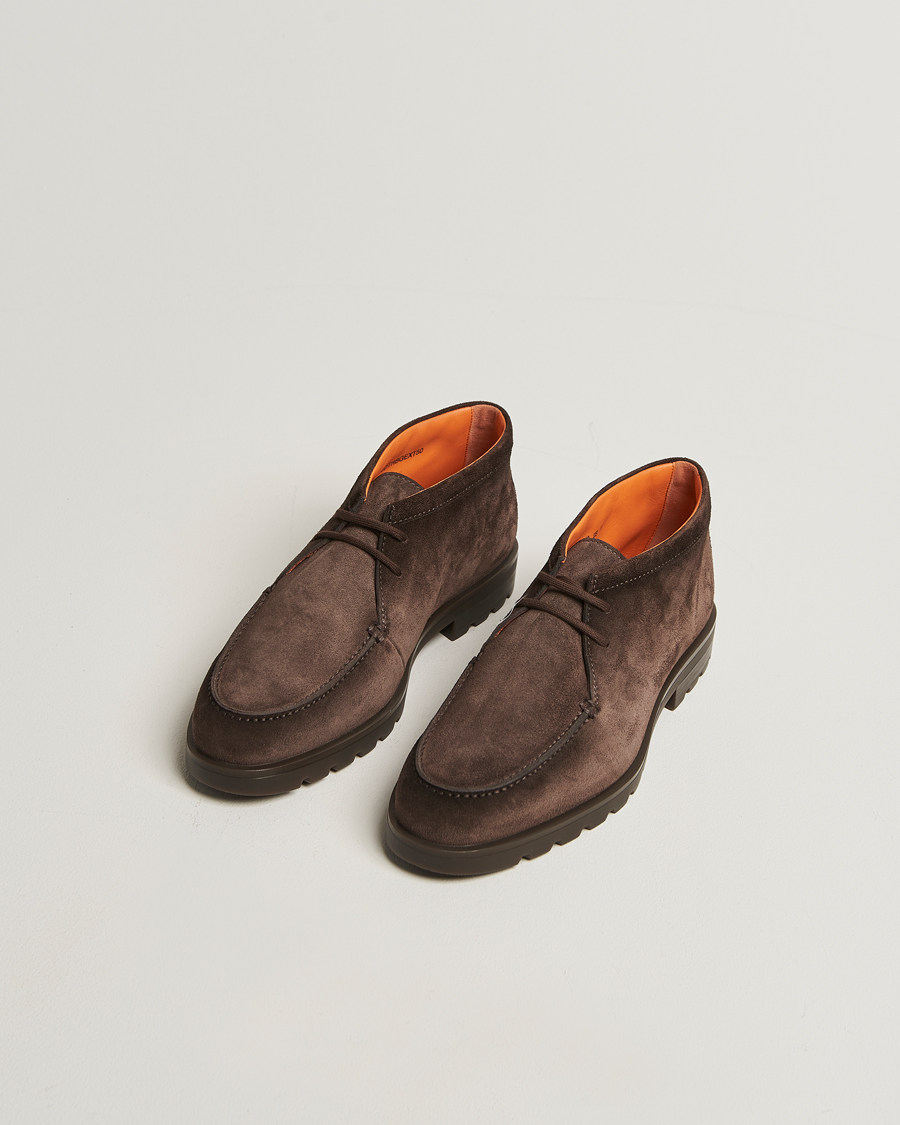 Herre | Støvler | Santoni | Winter Chukka Boots Dark Brown Suede