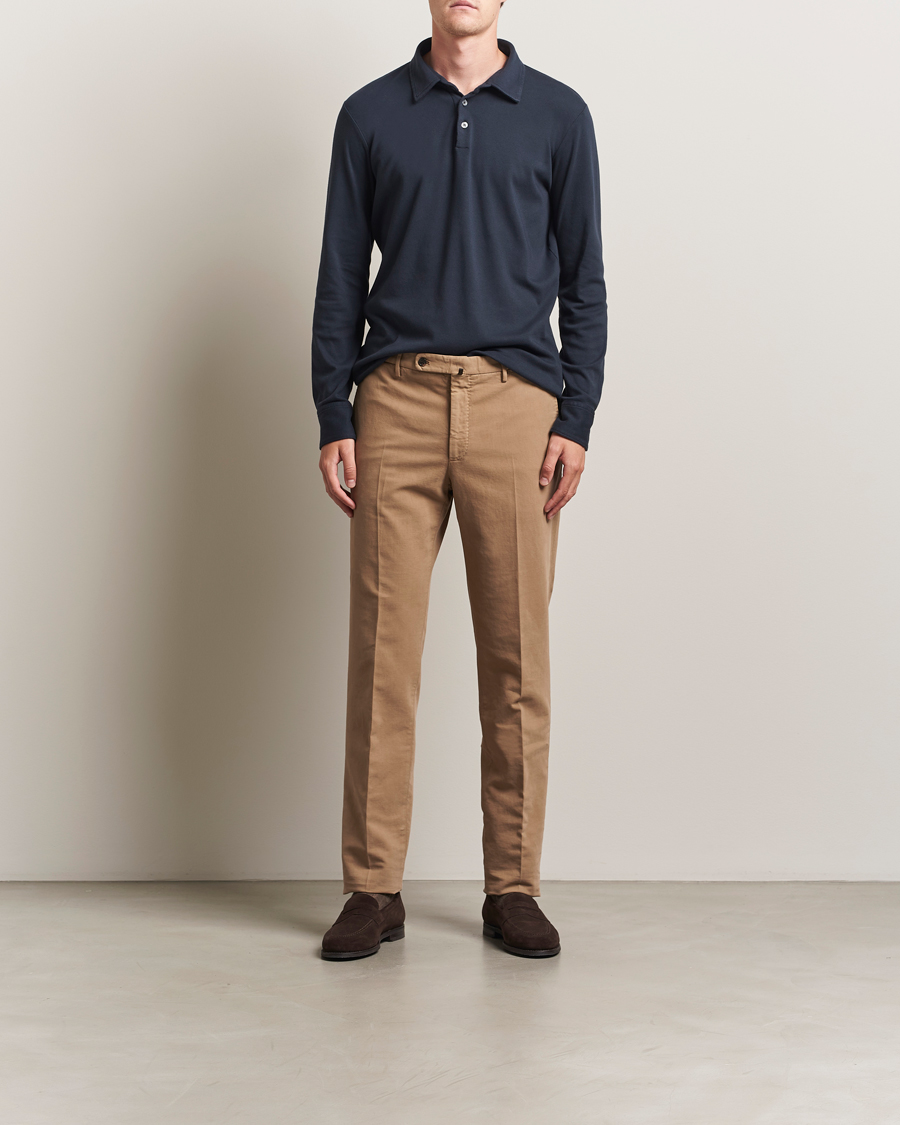 Herre | Pikéer | Zanone | Heavy Jersey Long Sleeve Polo Navy