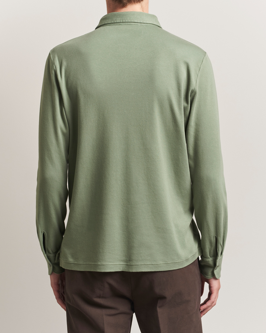 Herre | Pikéer | Zanone | Heavy Jersey Long Sleeve Polo Sage
