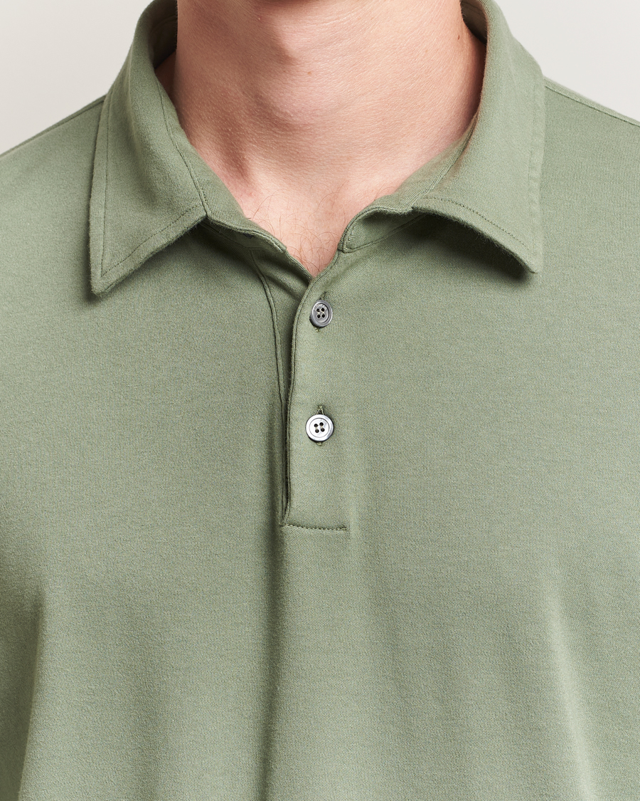 Herre | Pikéer | Zanone | Heavy Jersey Long Sleeve Polo Sage