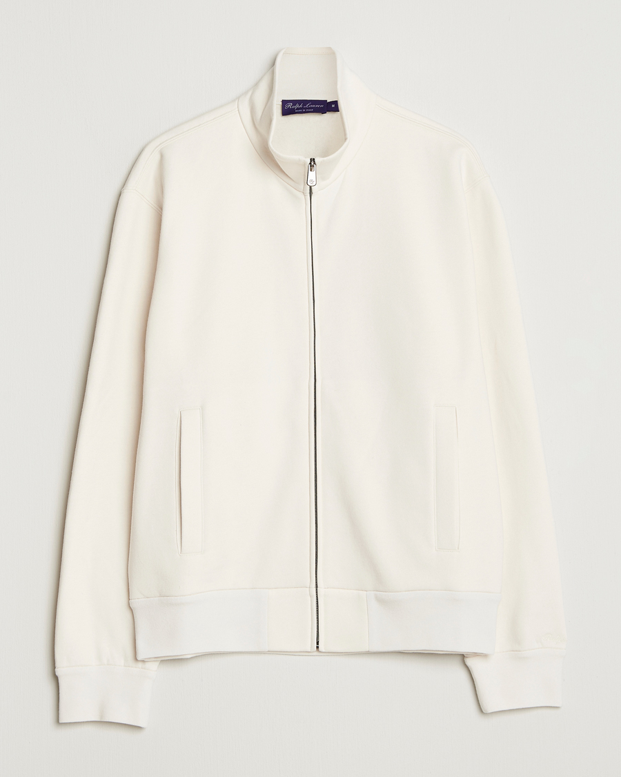 Herre | Gensere | Ralph Lauren Purple Label | Full Zip Cotton Felpa Cream