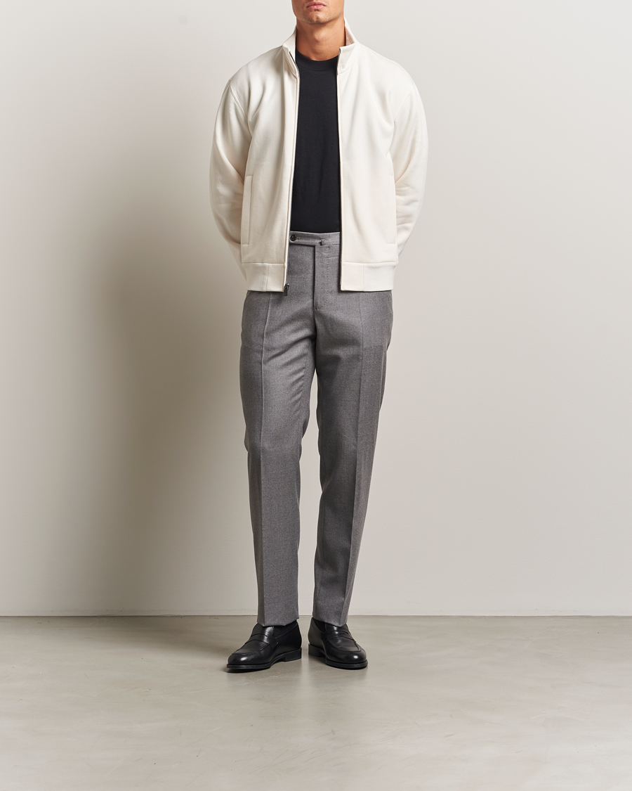 Herre | Gensere | Ralph Lauren Purple Label | Full Zip Cotton Felpa Cream