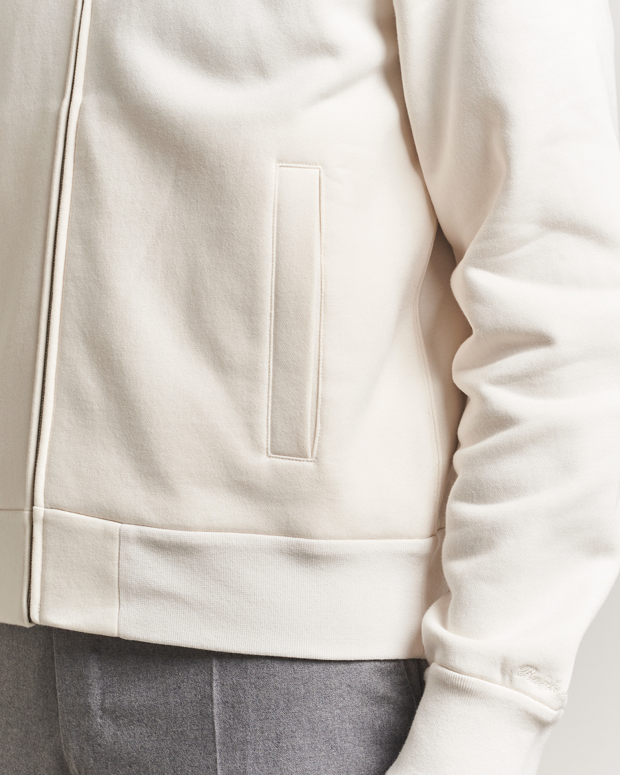 Herre | Gensere | Ralph Lauren Purple Label | Full Zip Cotton Felpa Cream