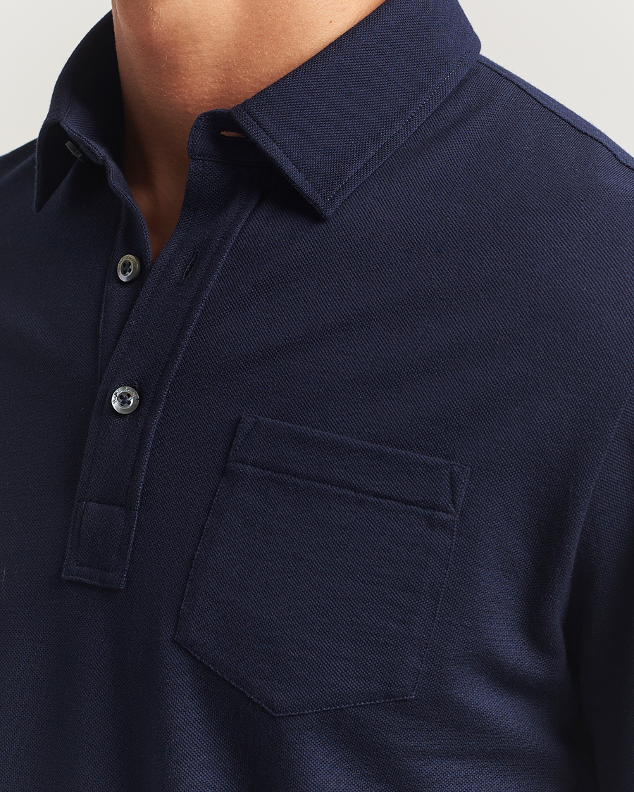 Herre | Pikéer | Ralph Lauren Purple Label | Long Sleeve Polo Shirt Navy