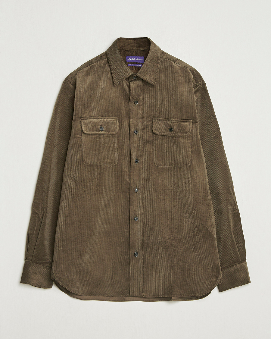 Herre | Skjorter | Ralph Lauren Purple Label | Corduroy Overshirt Loden