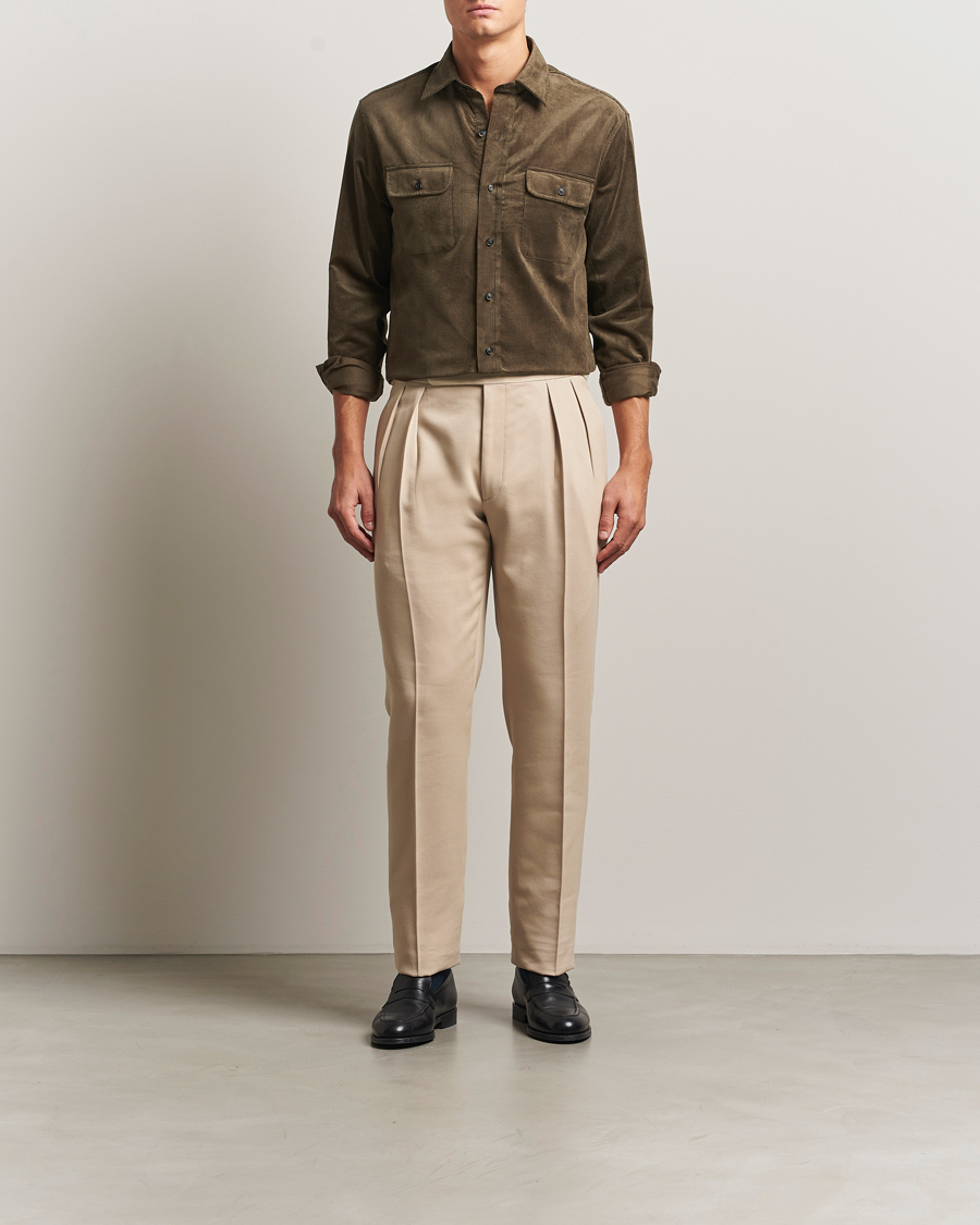 Herre | Skjorter | Ralph Lauren Purple Label | Corduroy Overshirt Loden