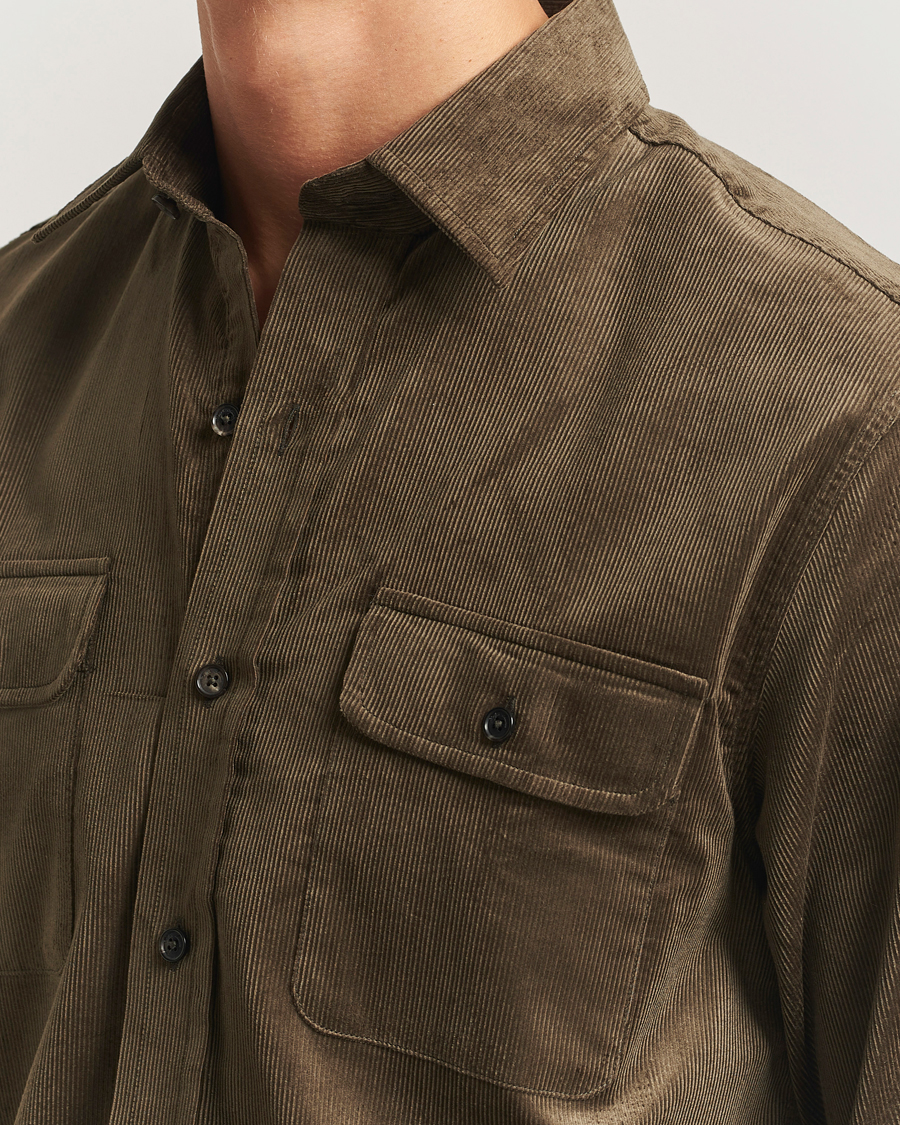 Herre | Skjorter | Ralph Lauren Purple Label | Corduroy Overshirt Loden