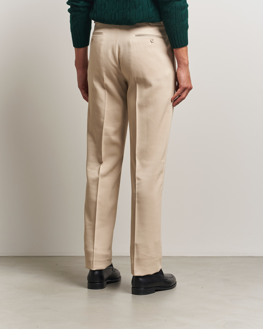 Herre | Bukser | Ralph Lauren Purple Label | Pleated Twill Trousers Limestone