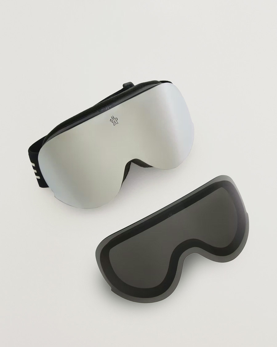 Herre | Solbriller | Moncler Lunettes | 0ME8017 Ski Goggles Black/Silver
