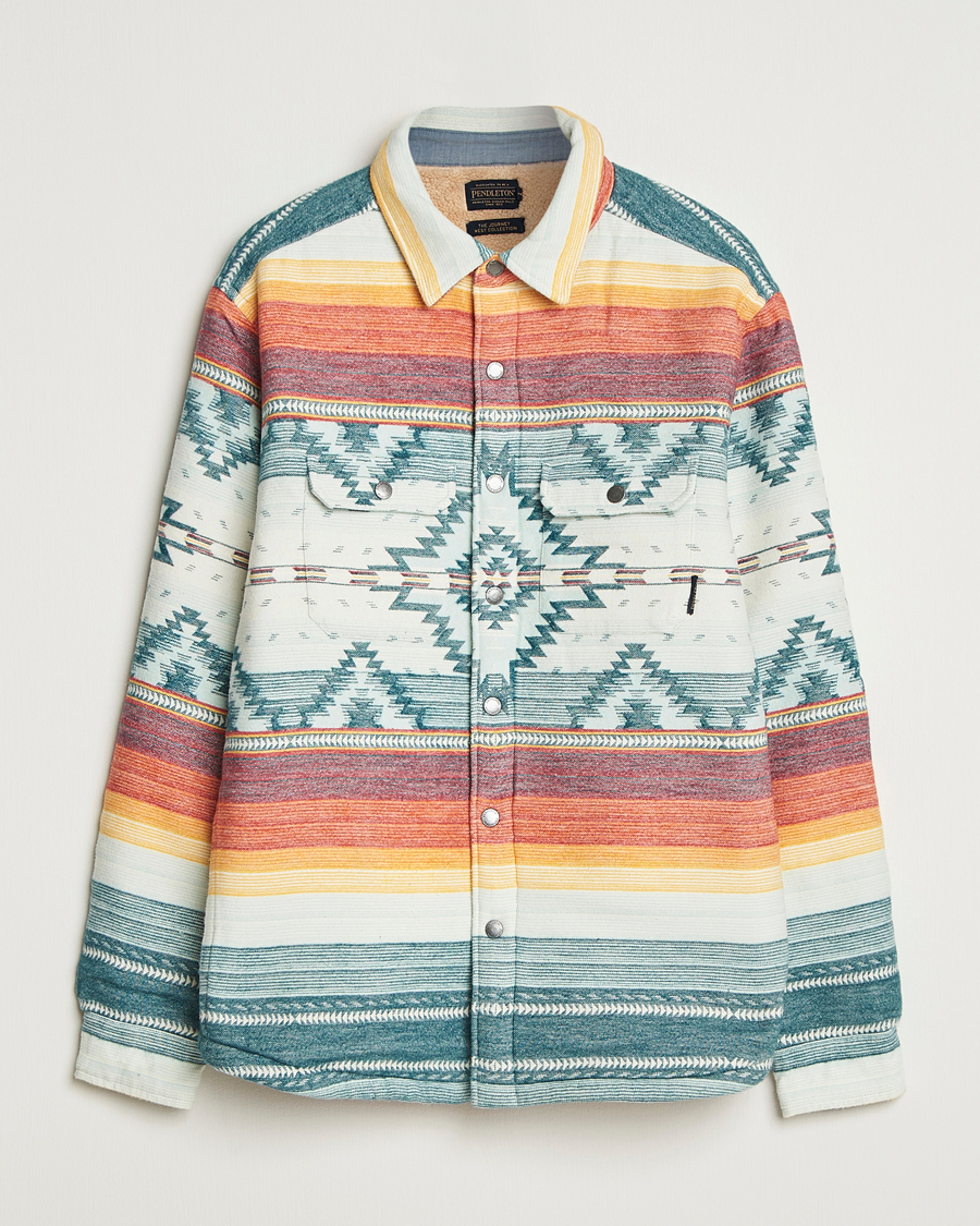 Pendleton Bay City Teddy Lined Shirt Jacket Saltillo Stripe hos