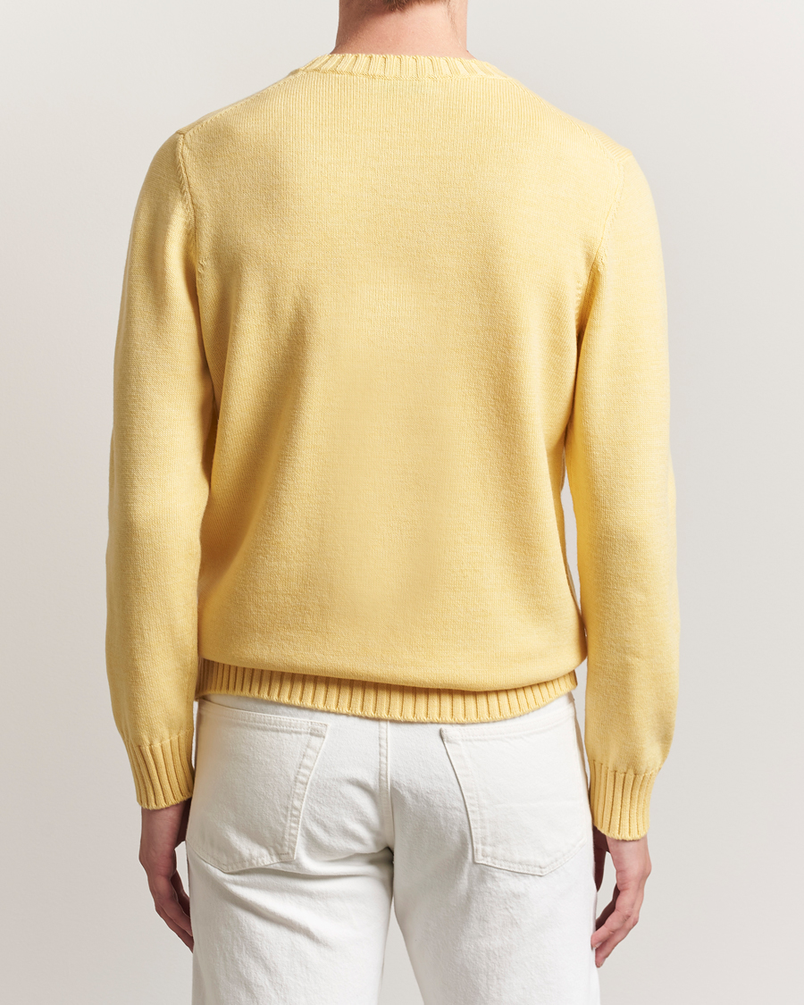 Herre | Gensere | Piacenza Cashmere | Brushed Wool Crew Neck Yellow