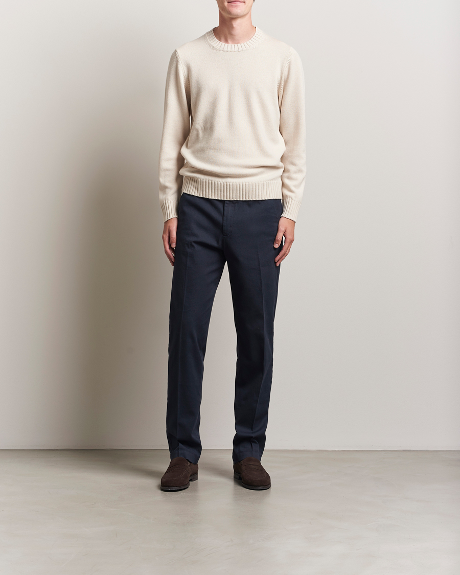 Herre | Gensere | Piacenza Cashmere | Brushed Wool Crew Neck Latte