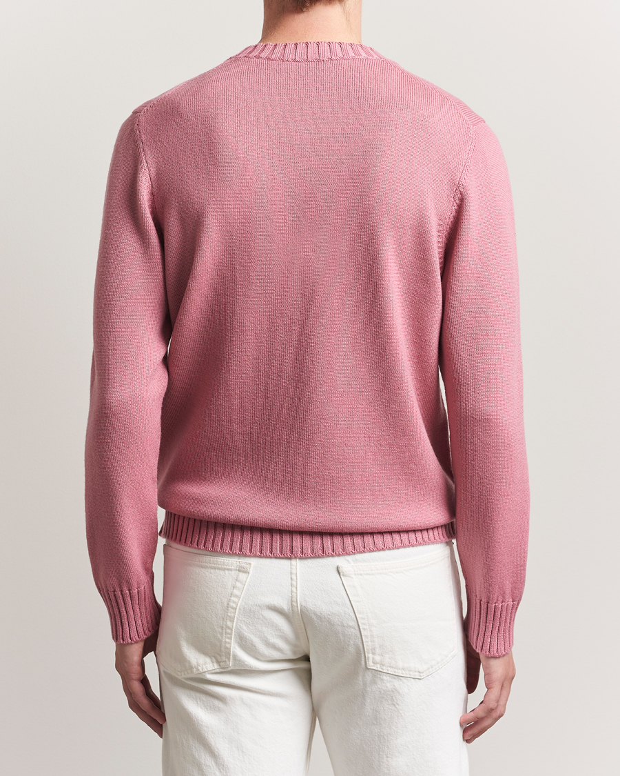 Herre | Gensere | Piacenza Cashmere | Brushed Wool Crew Neck Pink