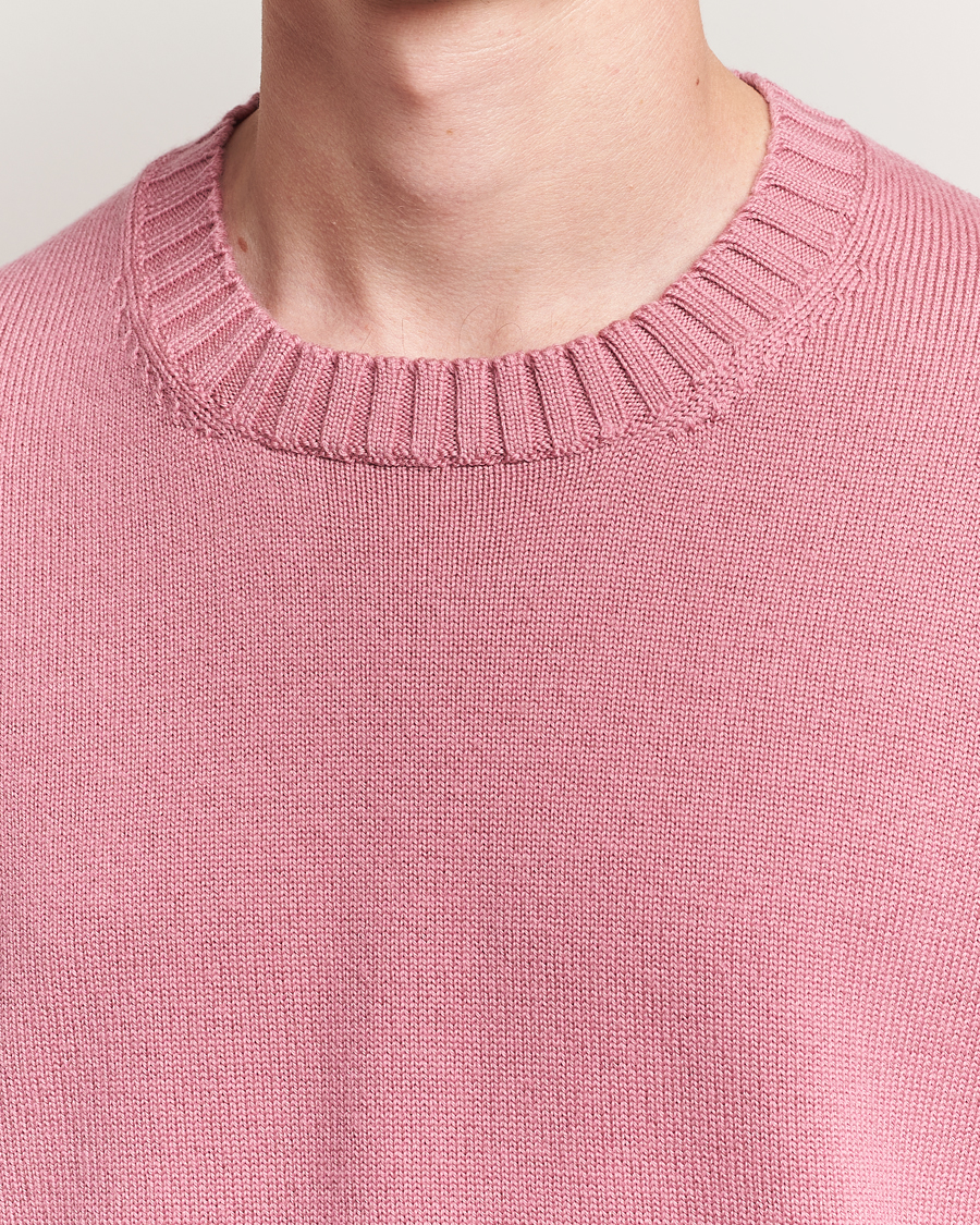 Herre | Gensere | Piacenza Cashmere | Brushed Wool Crew Neck Pink