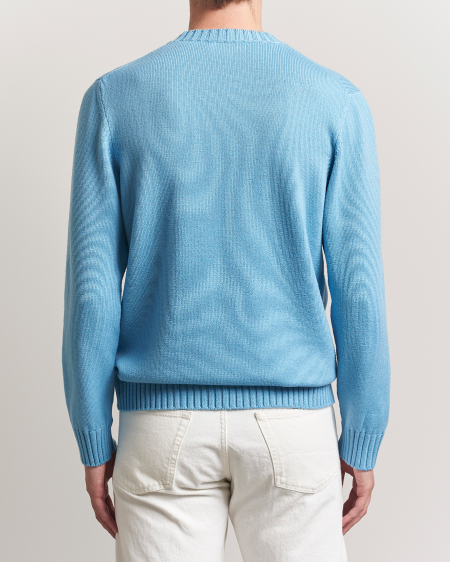 Herre | Gensere | Piacenza Cashmere | Brushed Wool Crew Neck Sky Blue
