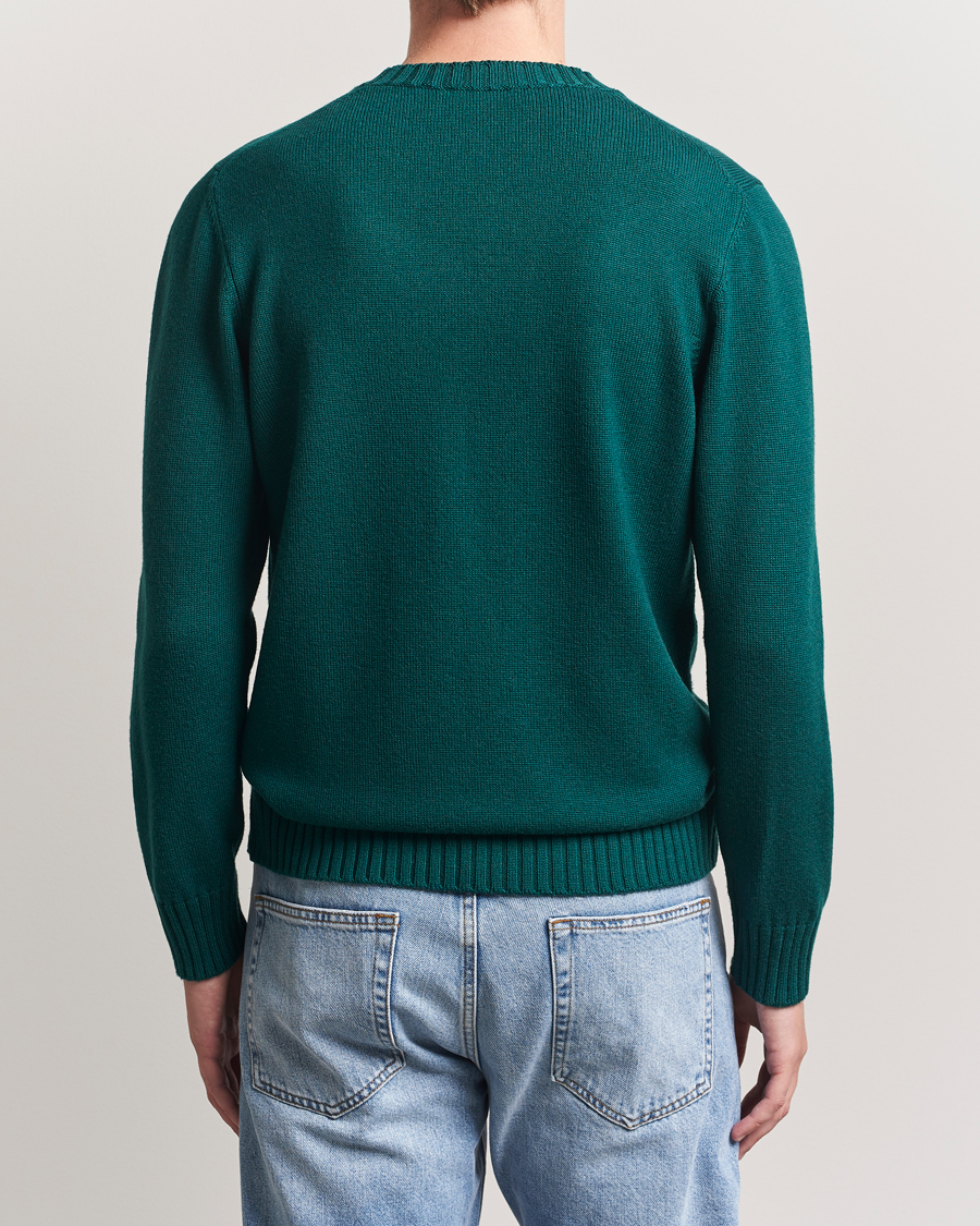 Herre | Gensere | Piacenza Cashmere | Brushed Wool Crew Neck Dark Green