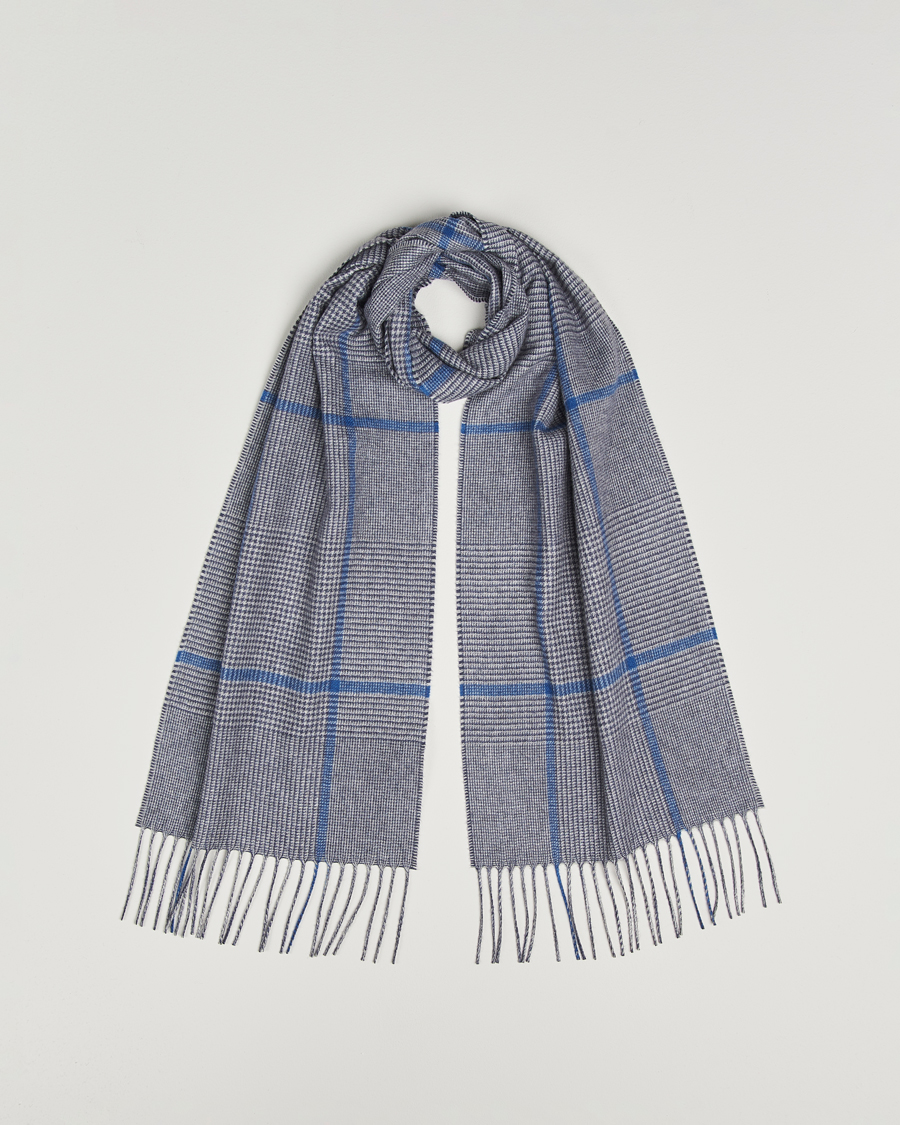 Herre | Skjerf | Piacenza Cashmere | Cashmere/Silk Overcheck Scarf Light Grey