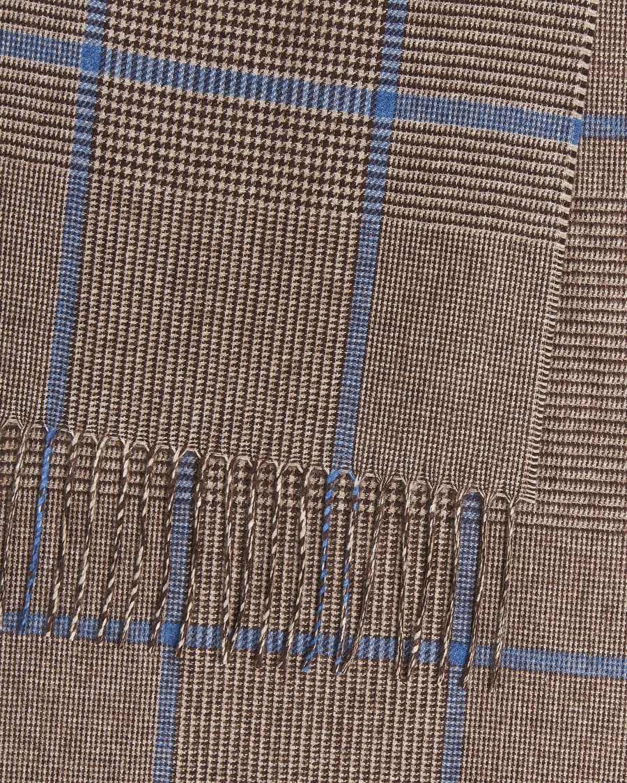 Herre | Piacenza Cashmere Cashmere/Silk Overcheck Scarf Brown | Piacenza Cashmere | Cashmere/Silk Overcheck Scarf Brown