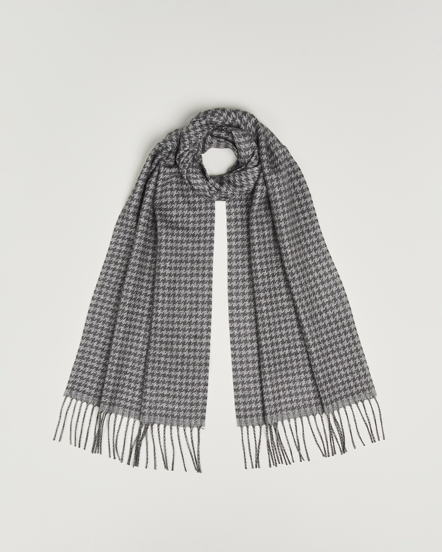 Herre | Skjerf | Piacenza Cashmere | Cashmere/Silk Houndstooth Scarf Light Grey
