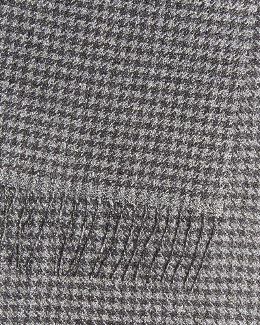 Herre | Piacenza Cashmere Cashmere/Silk Houndstooth Scarf Light Grey | Piacenza Cashmere | Cashmere/Silk Houndstooth Scarf Light Grey