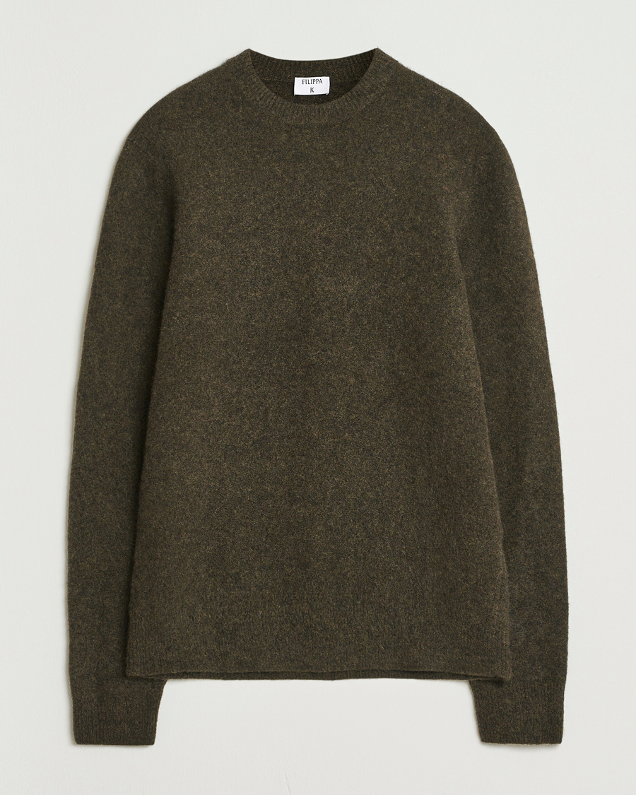 Herre | Gensere | Filippa K | Yak Knitted Sweater Dark Khaki Green