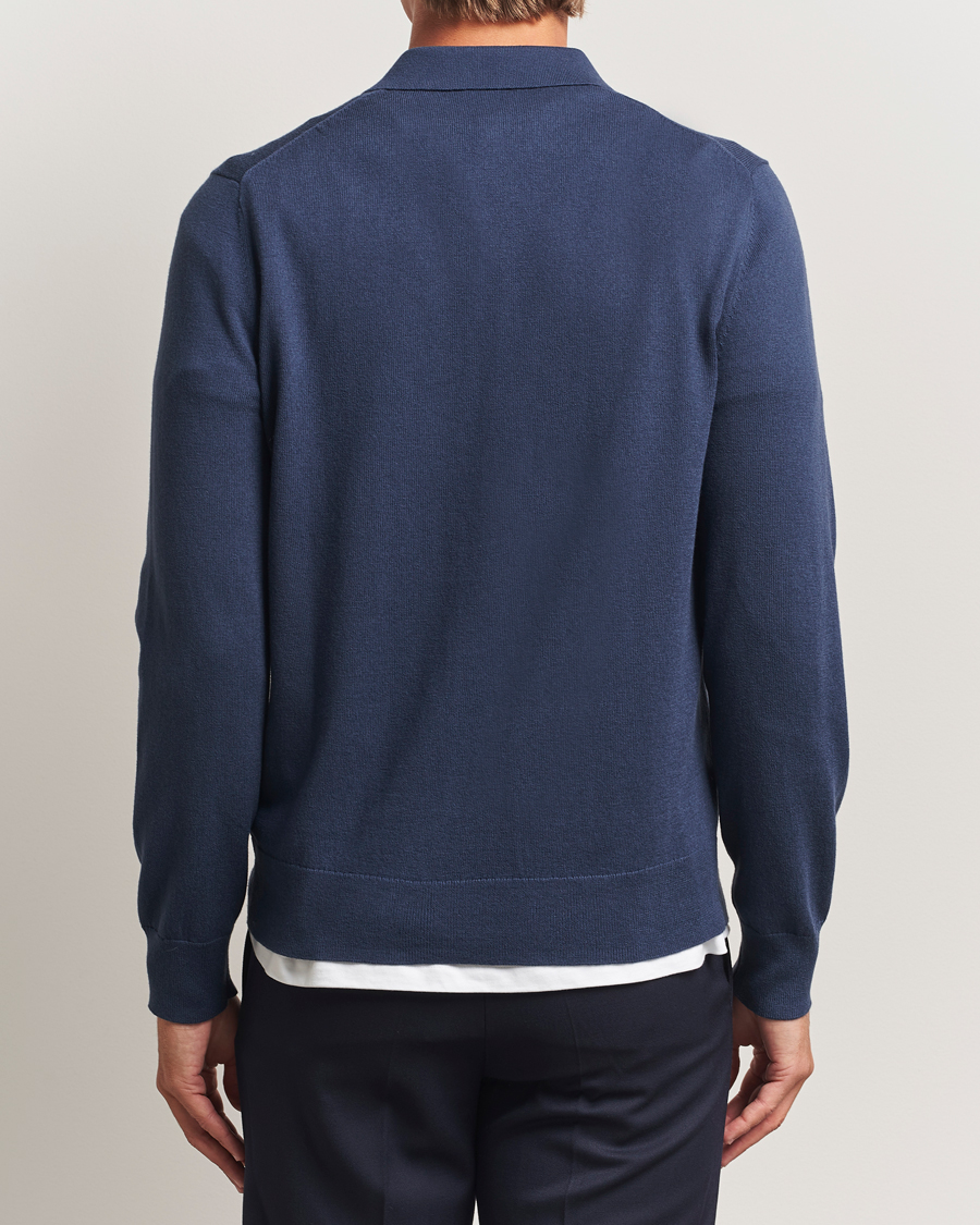 Herre | Gensere | Filippa K | Knitted Polo Shirt Dusk Blue