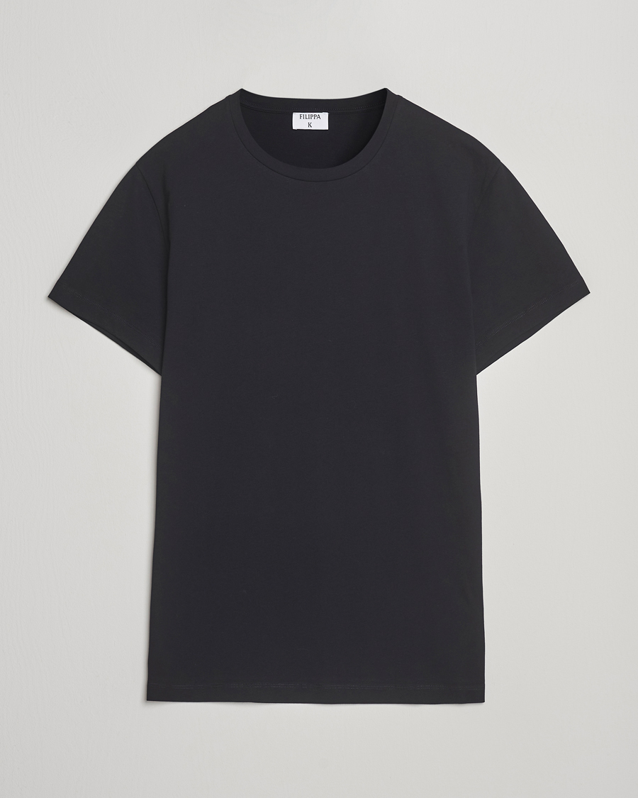 Herre | T-Shirts | Filippa K | Lightweight Cotton Crew Neck T-Shirt Black