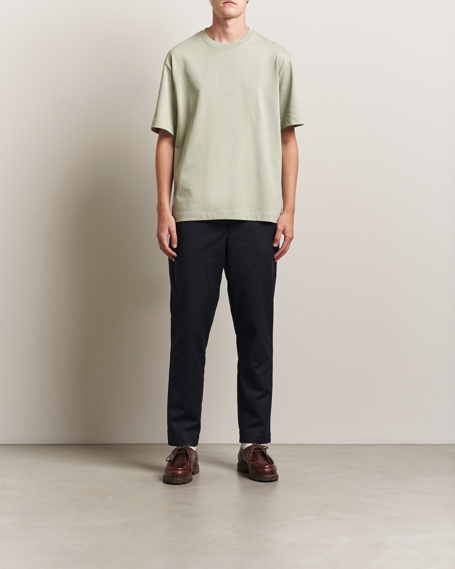 Herre | T-Shirts | Filippa K | Heavy Cotton Crew Neck T-Shirt Faded Green Grey