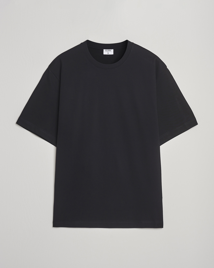 Herre | T-Shirts | Filippa K | Heavy Cotton Crew Neck T-Shirt Black