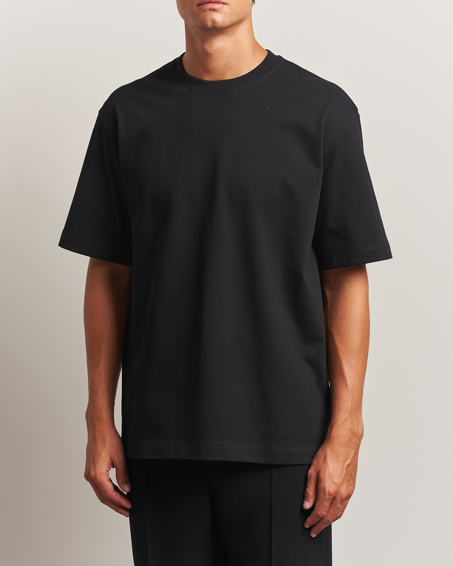 Herre | T-Shirts | Filippa K | Heavy Cotton Crew Neck T-Shirt Black
