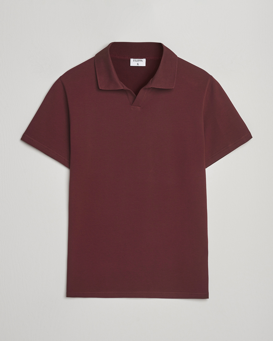 Herre | Pikéer | Filippa K | Soft Lycra Polo T-Shirt Burgundy