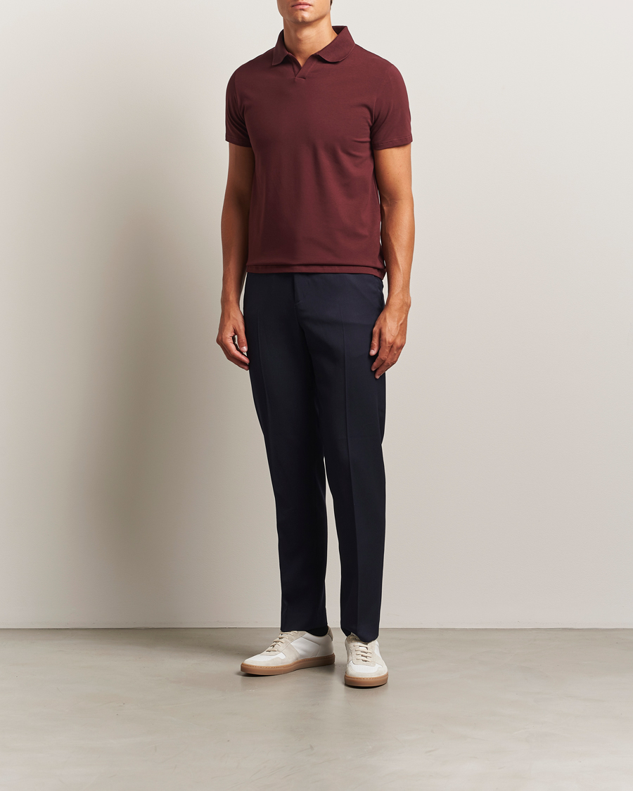 Herre | Pikéer | Filippa K | Soft Lycra Polo T-Shirt Burgundy