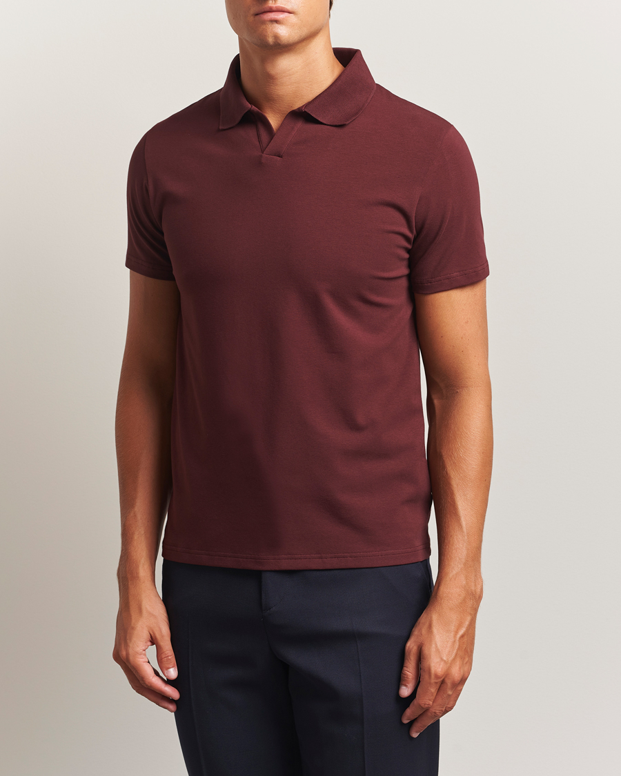 Herre | Pikéer | Filippa K | Soft Lycra Polo T-Shirt Burgundy