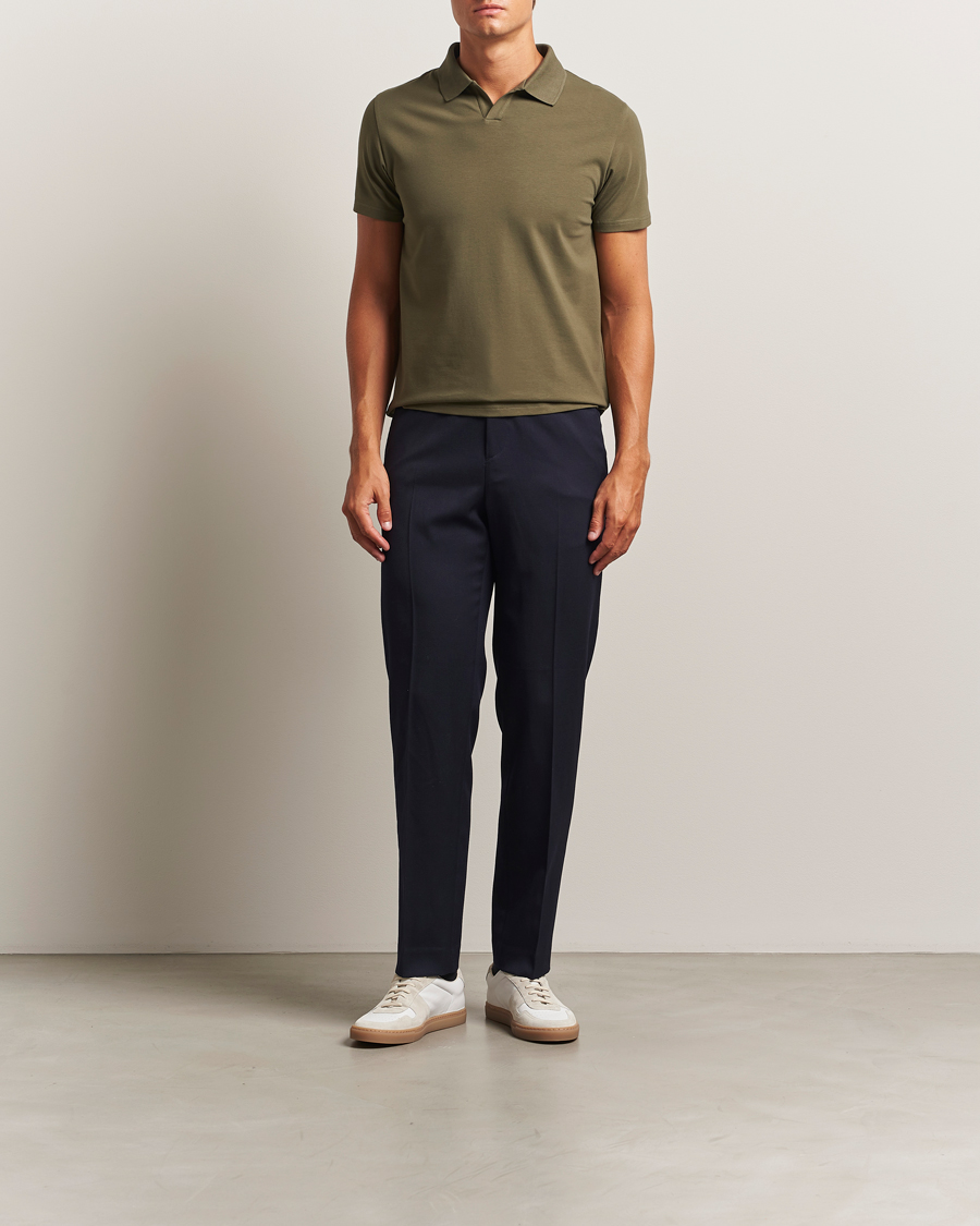 Herre | Pikéer | Filippa K | Soft Lycra Polo T-Shirt Dark Olive