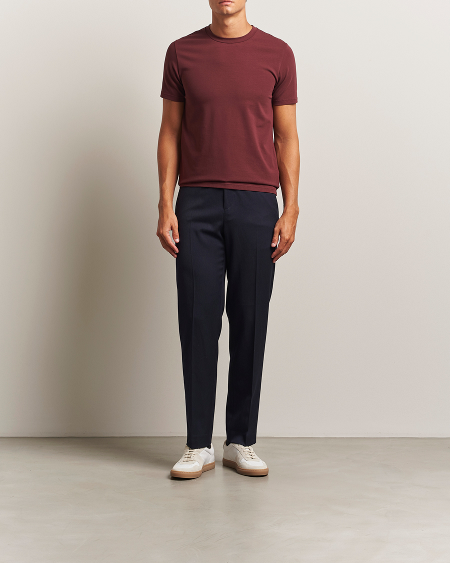 Herre | T-Shirts | Filippa K | Soft Lycra T-Shirt Burgundy