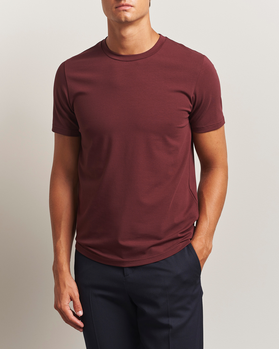 Herre | T-Shirts | Filippa K | Soft Lycra T-Shirt Burgundy