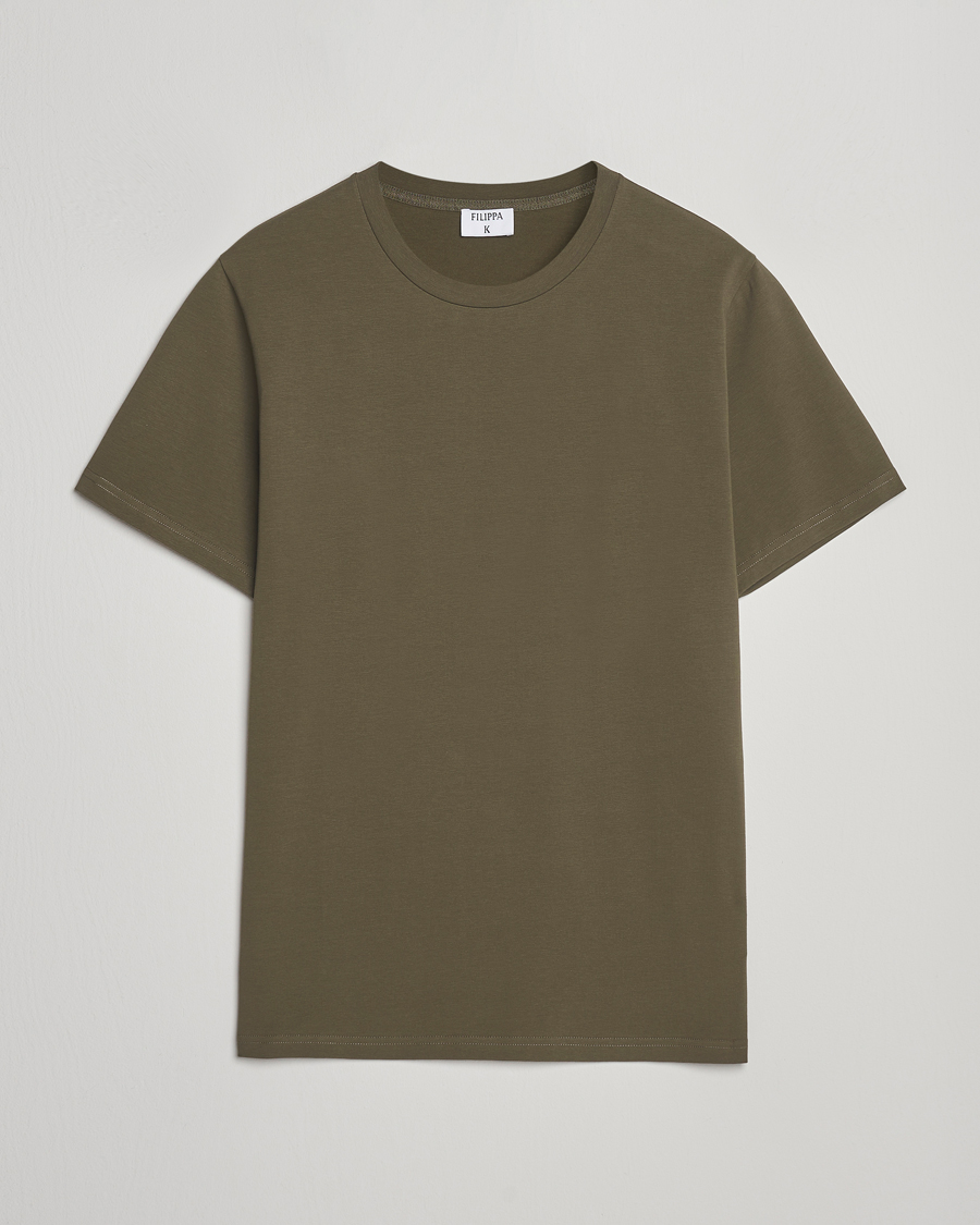 Herre | T-Shirts | Filippa K | Soft Lycra T-Shirt Dark Olive