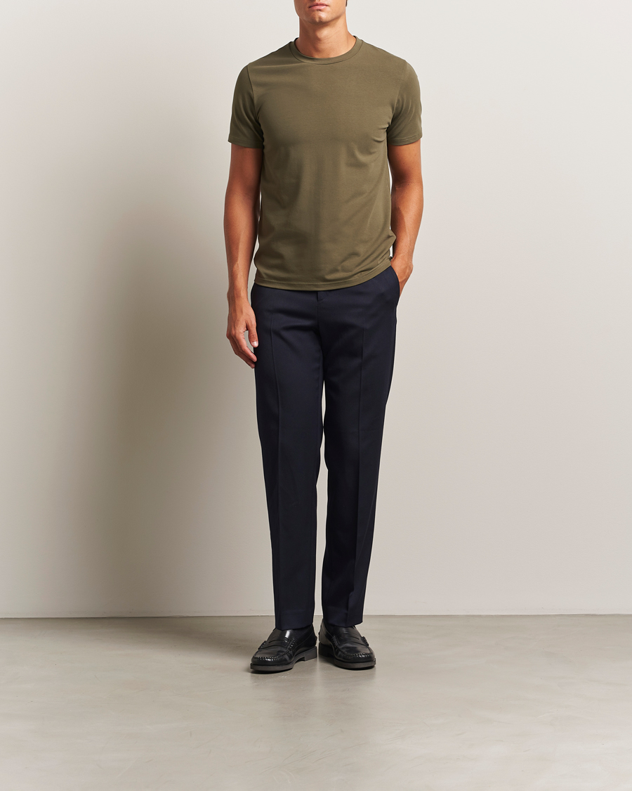 Herre | T-Shirts | Filippa K | Soft Lycra T-Shirt Dark Olive