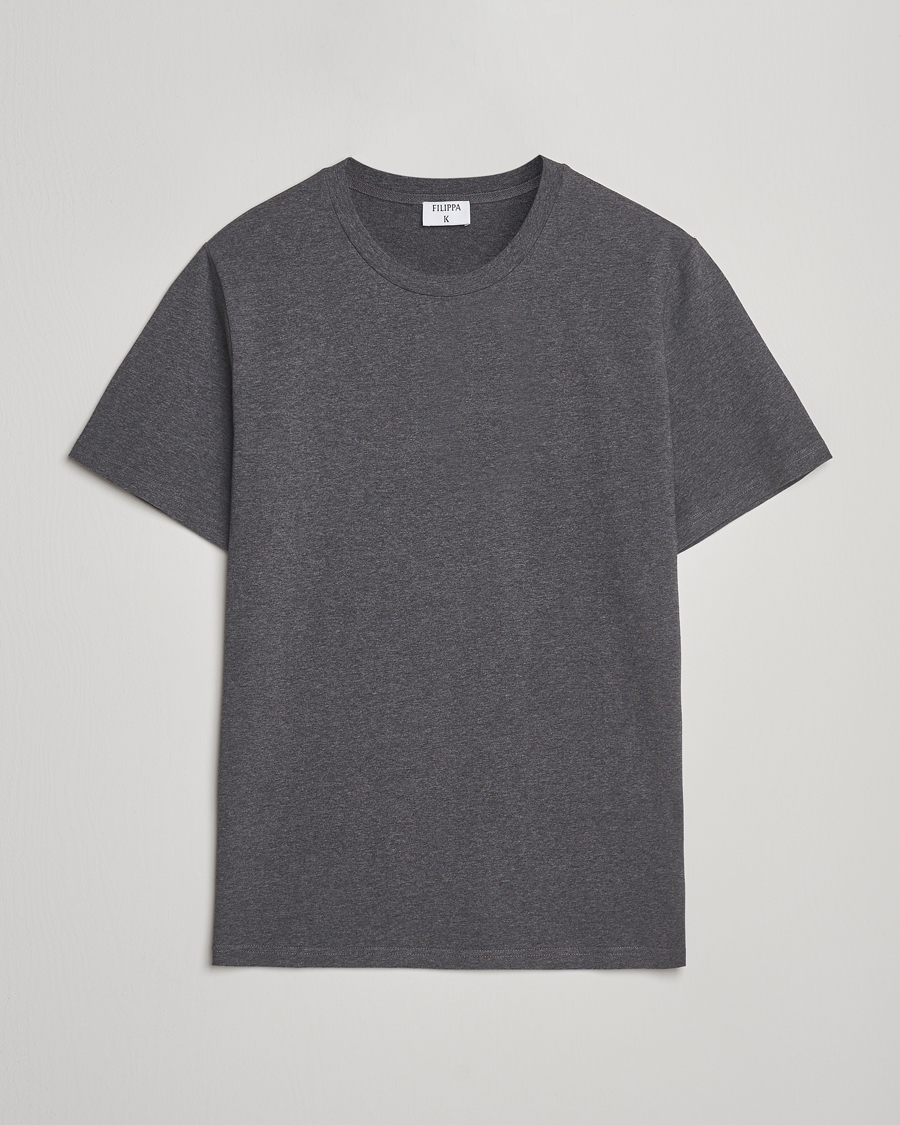 Herre | T-Shirts | Filippa K | Soft Lycra T-Shirt Anthracite Melange