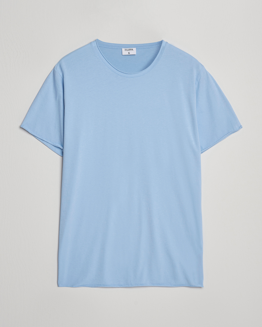 Herre | T-Shirts | Filippa K | Roll Neck Crew Neck T-Shirt Frost Blue