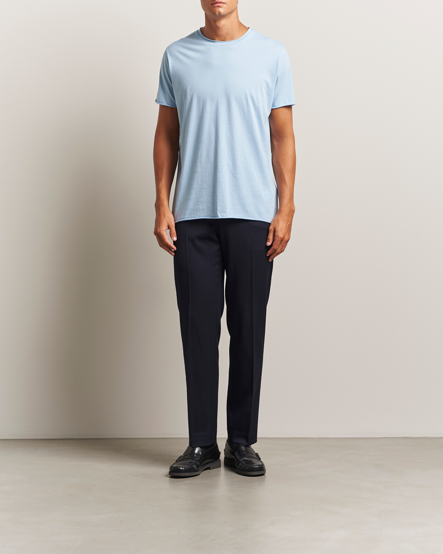 Herre | T-Shirts | Filippa K | Roll Neck Crew Neck T-Shirt Frost Blue