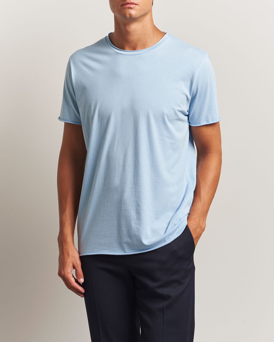 Herre | T-Shirts | Filippa K | Roll Neck Crew Neck T-Shirt Frost Blue