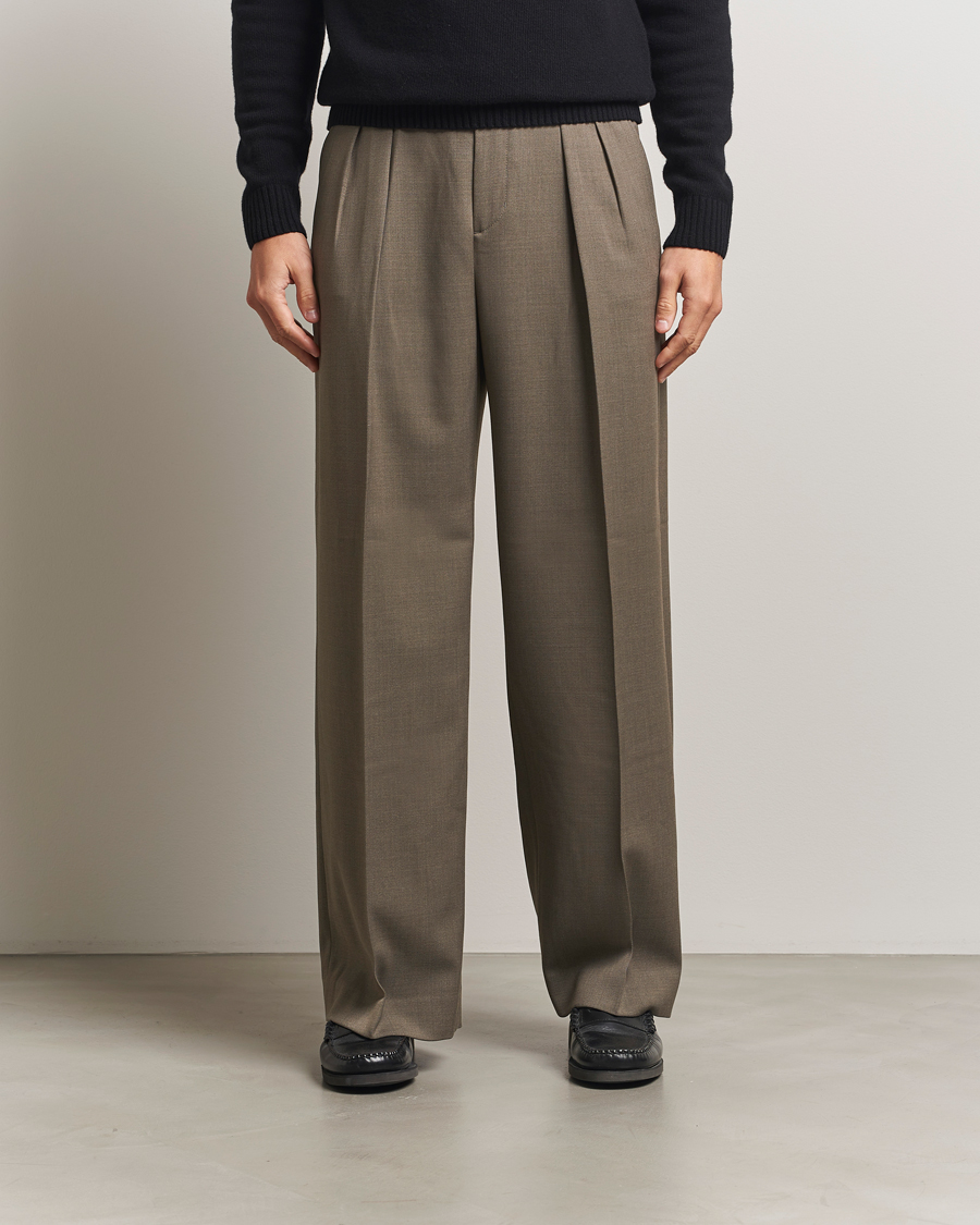 Herre | Bukser | Filippa K | Milo Wide Wool Trousers Driftwood