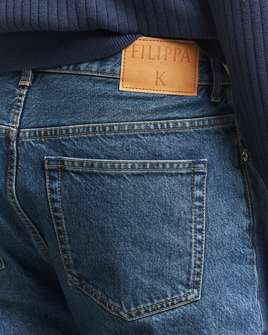 Herre | Bukser | Filippa K | Tapered Cropped Jeans Washed Mid Blue