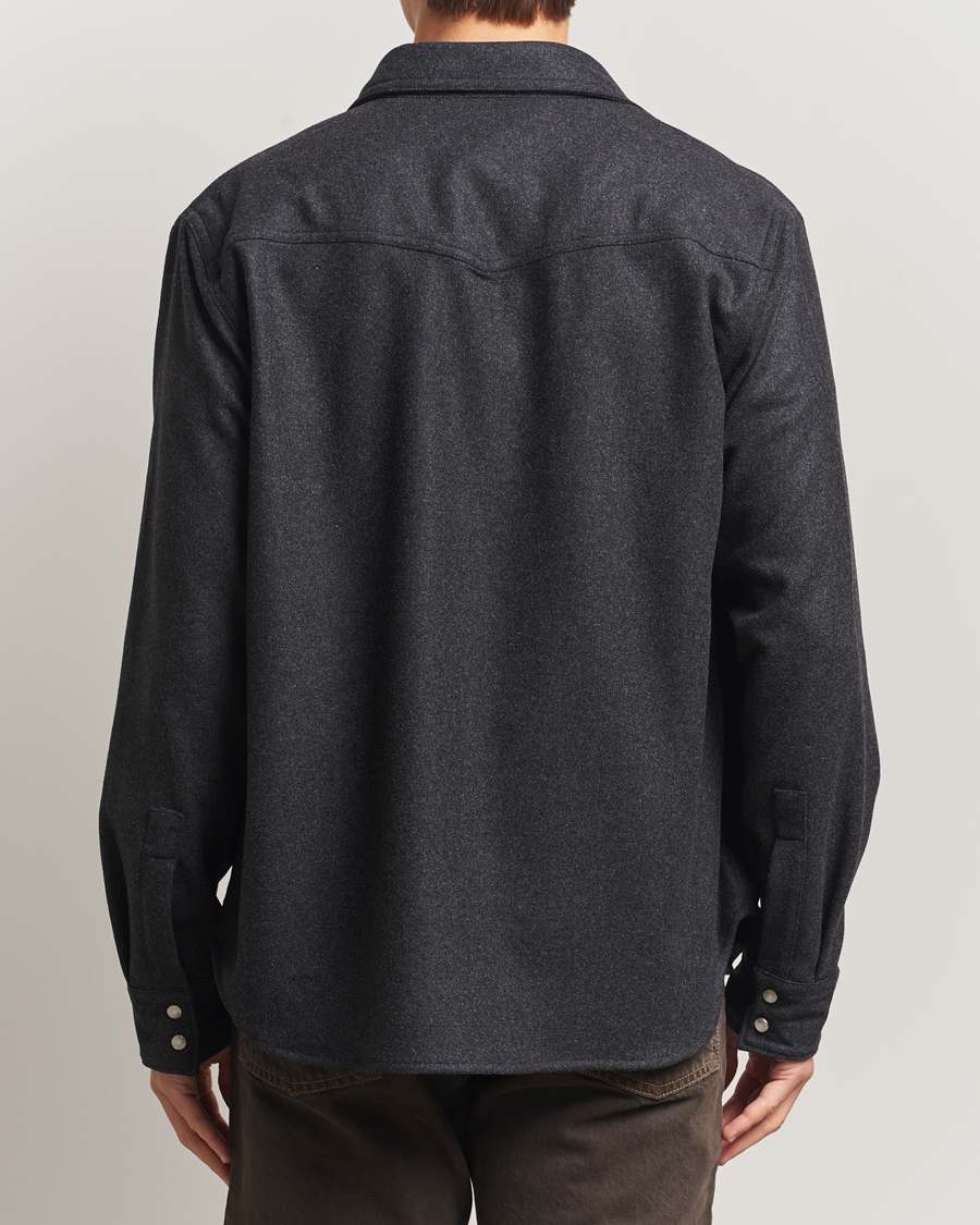 Herre | Skjorter | Filippa K | Western Wool Shirt Anthracite Melange