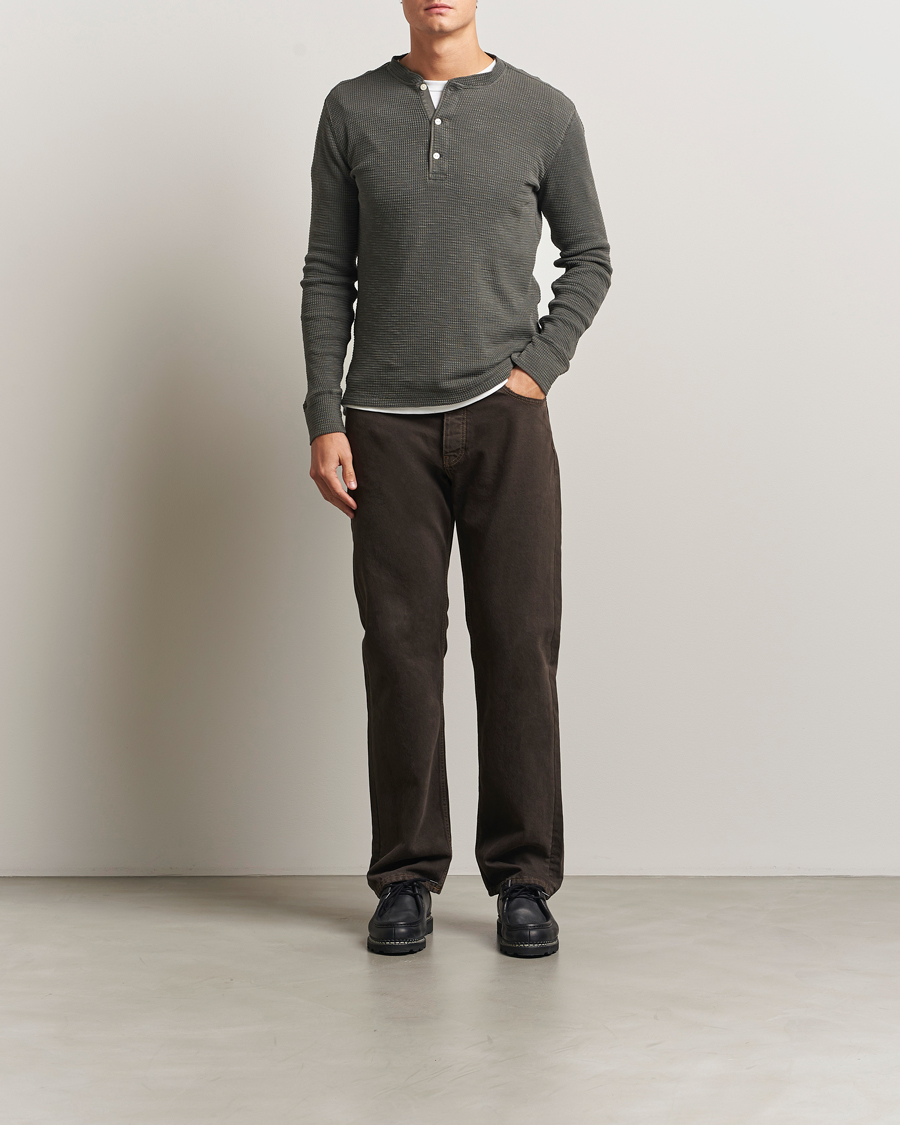 Herre | Gensere | RRL | Long Sleeve Henley Faded Black