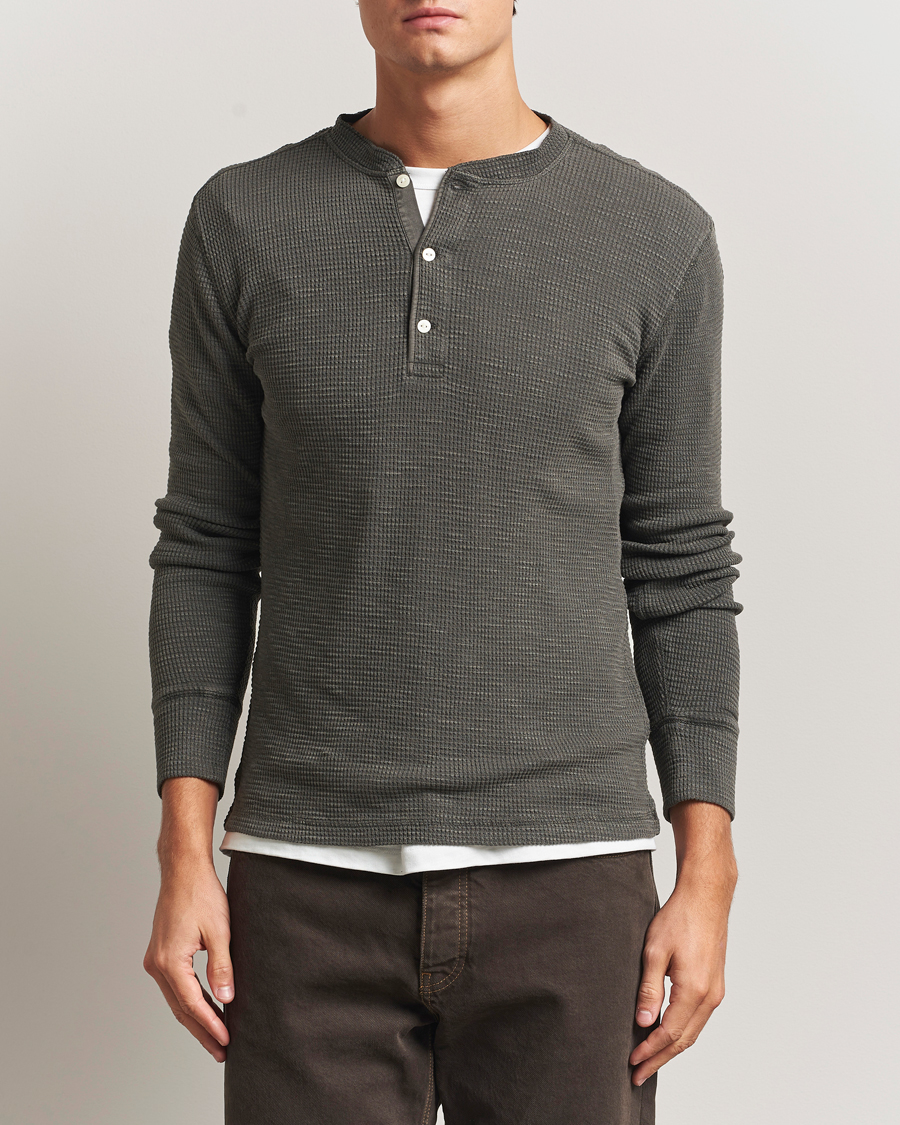 Herre | Gensere | RRL | Long Sleeve Henley Faded Black