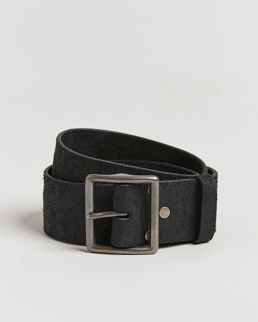 Herre | Belter | RRL | Jones Tumbled Leather Belt Black