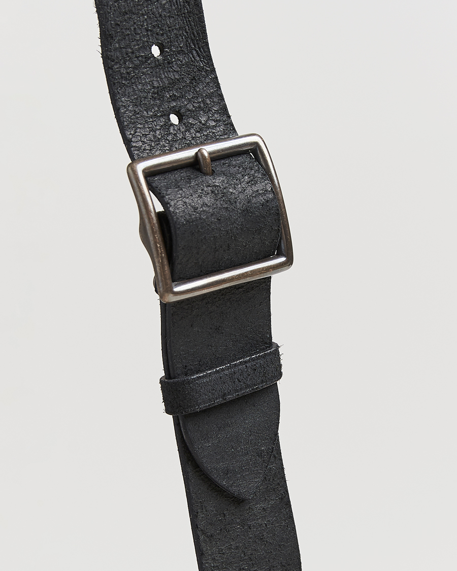 Herre | Belter | RRL | Jones Tumbled Leather Belt Black